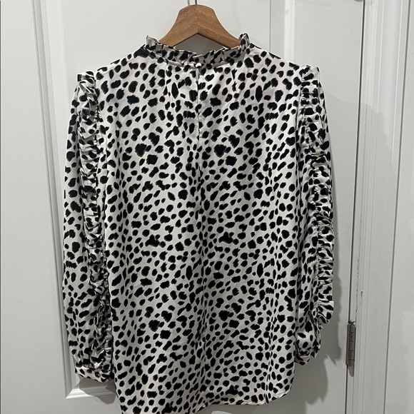 J. Crew Black and White Spotted Blouse - Picture 7 of 8